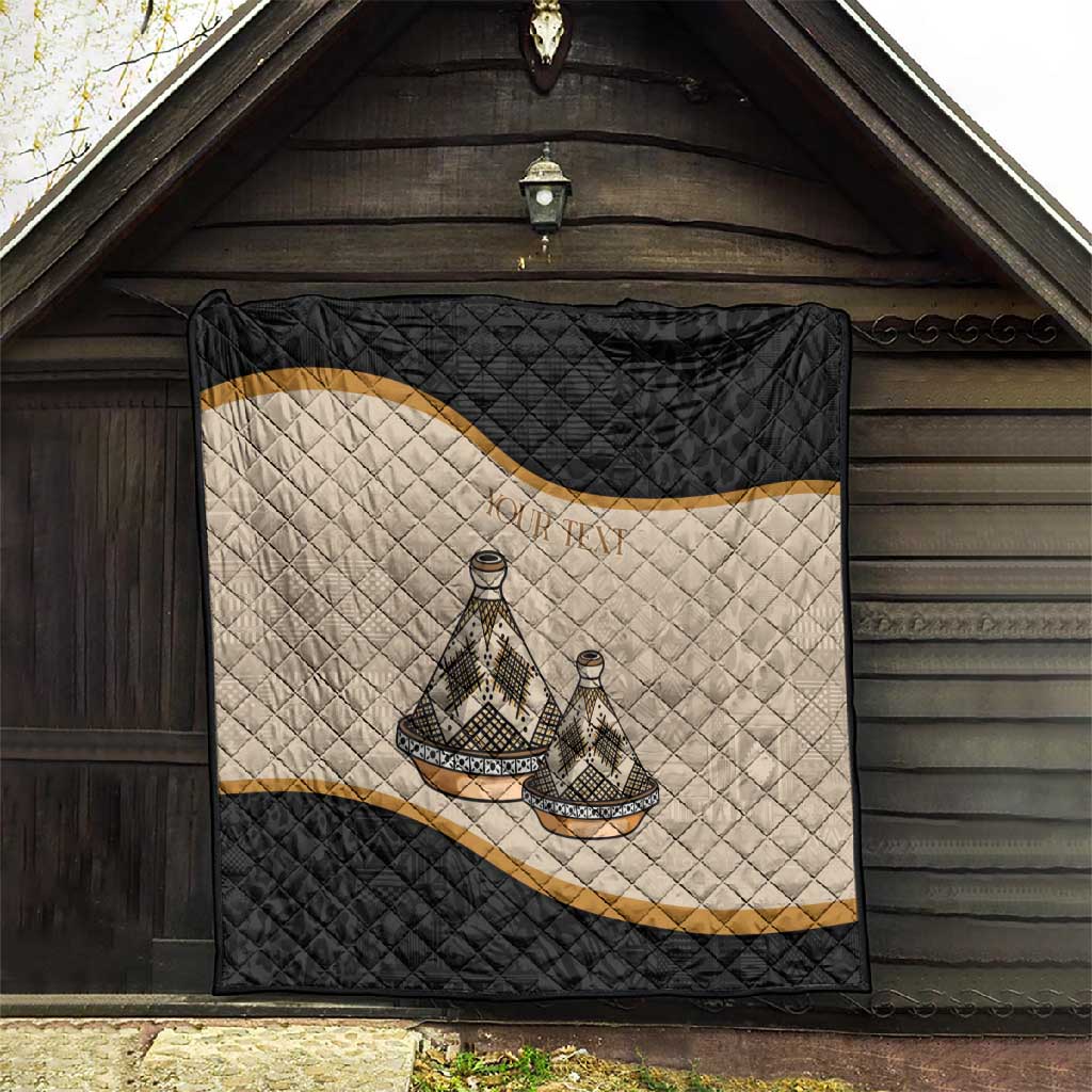Algeria Tajine Dish Personalized Quilt with African Tribal Pattern
