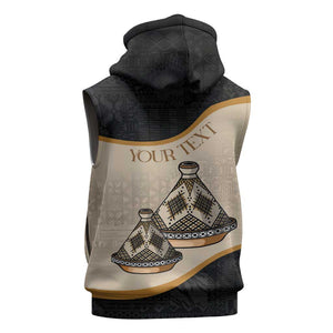 Algeria Tajine Dish Personalized Sleeveless Hoodie with African Tribal Pattern - African Pride