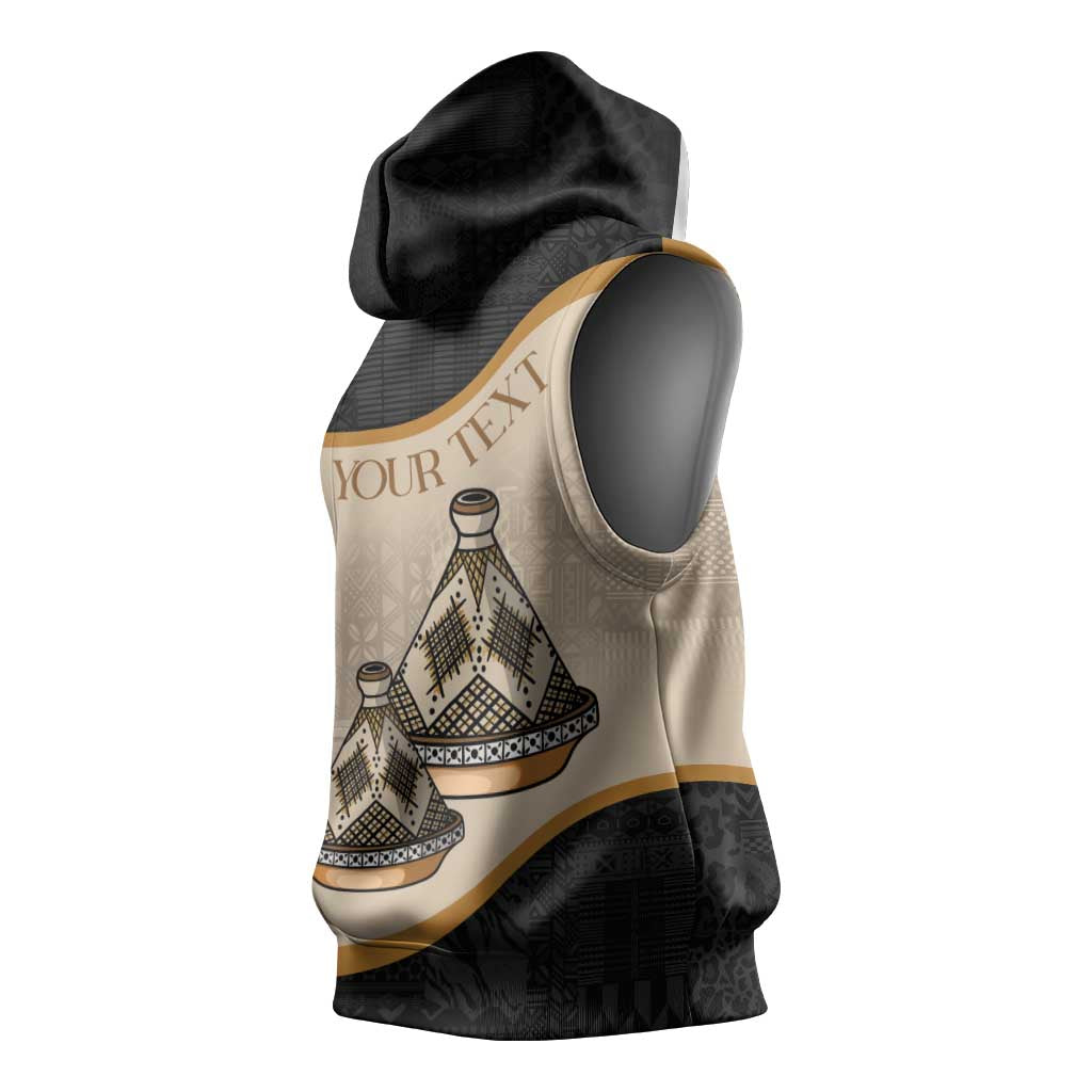 Algeria Tajine Dish Personalized Sleeveless Hoodie with African Tribal Pattern - African Pride