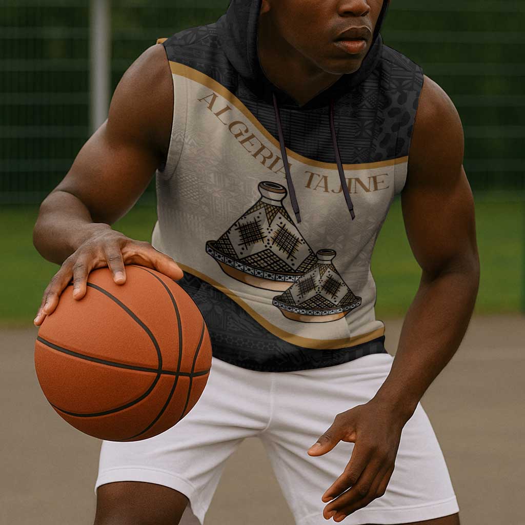 Algeria Tajine Dish Personalized Sleeveless Hoodie with African Tribal Pattern - African Pride