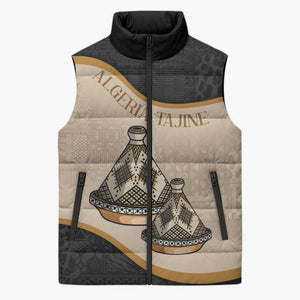 Algeria Tajine Dish Personalized Sleeveless Puffer Jacket with African Tribal Pattern