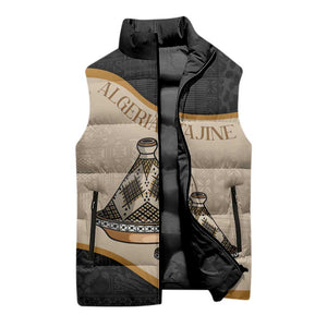 Algeria Tajine Dish Personalized Sleeveless Puffer Jacket with African Tribal Pattern