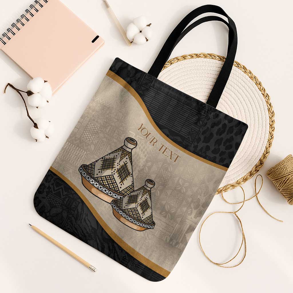 Algeria Tajine Dish Personalized Tote Bag with African Tribal Pattern