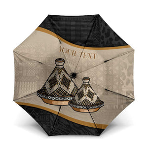 Algeria Tajine Dish Personalized Umbrella with African Tribal Pattern