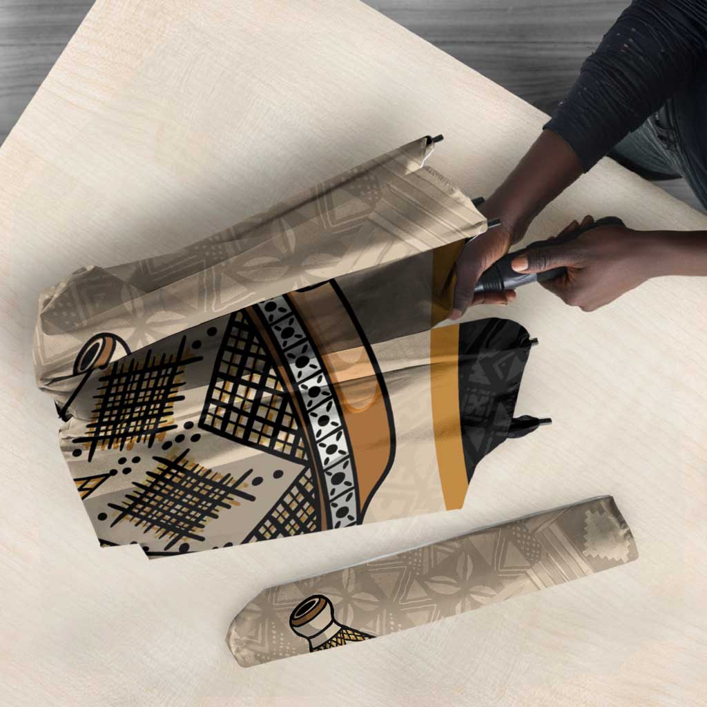 Algeria Tajine Dish Personalized Umbrella with African Tribal Pattern