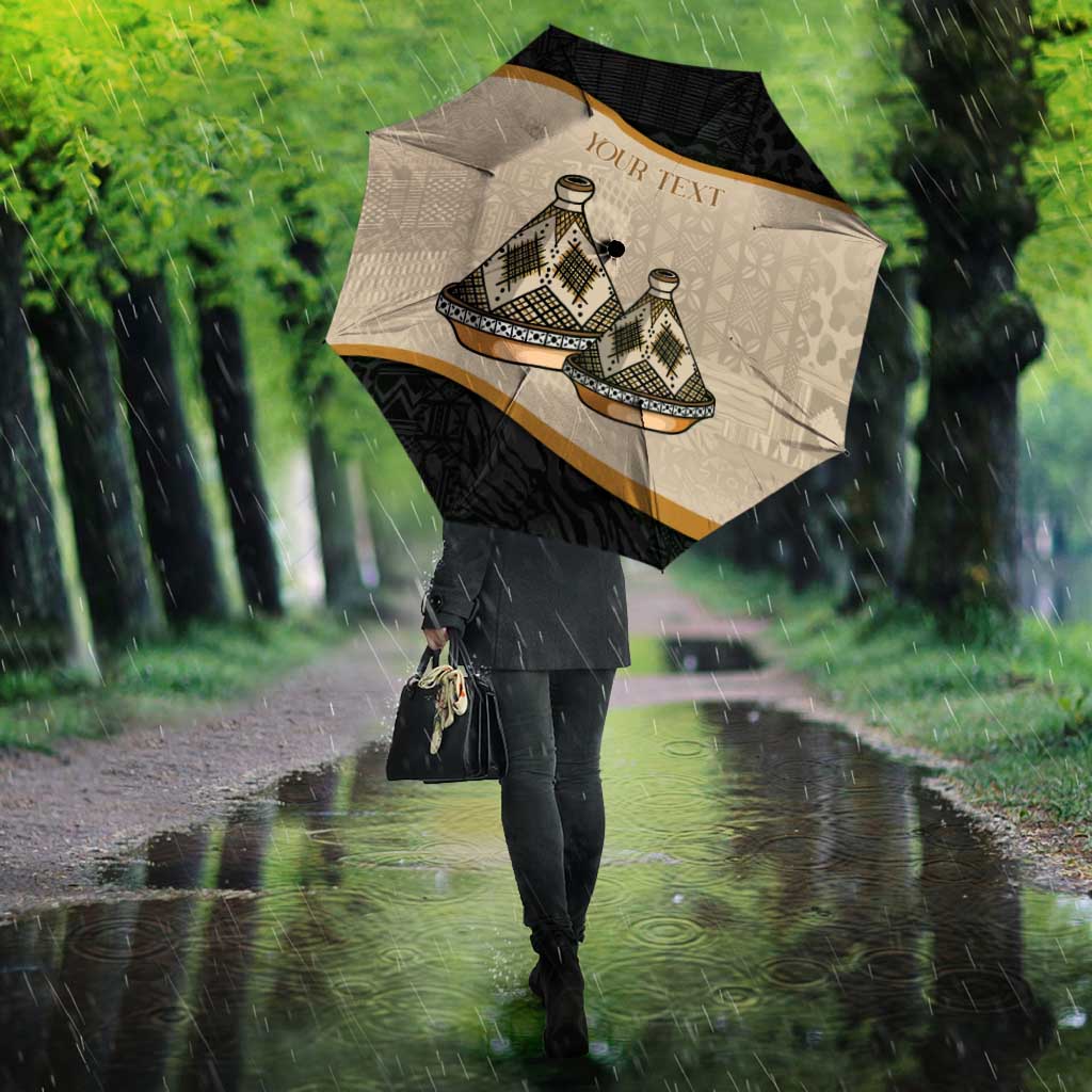 Algeria Tajine Dish Personalized Umbrella with African Tribal Pattern