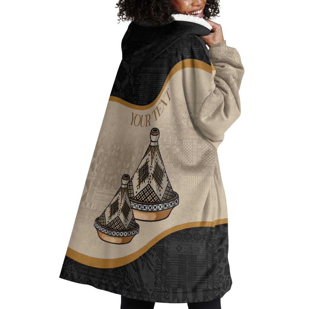 Algeria Tajine Dish Personalized Wearable Blanket Hoodie with African Tribal Pattern