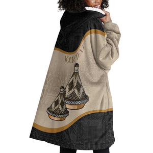 Algeria Tajine Dish Personalized Wearable Blanket Hoodie with African Tribal Pattern