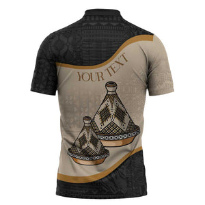 Algeria Tajine Dish Personalized Zipper Polo Shirt with African Tribal Pattern