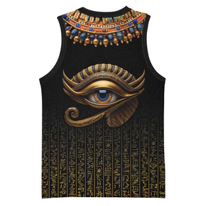 Egypt Eyes Of Horus Basketball Jersey with Egyptian Hieroglyphs - African Pride