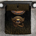 Egypt Eyes Of Horus Bedding Set with Egyptian Hieroglyphs