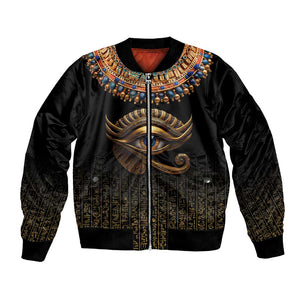 Egypt Eyes Of Horus Bomber Jacket with Egyptian Hieroglyphs