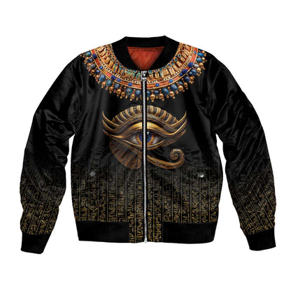 Egypt Eyes Of Horus Bomber Jacket with Egyptian Hieroglyphs