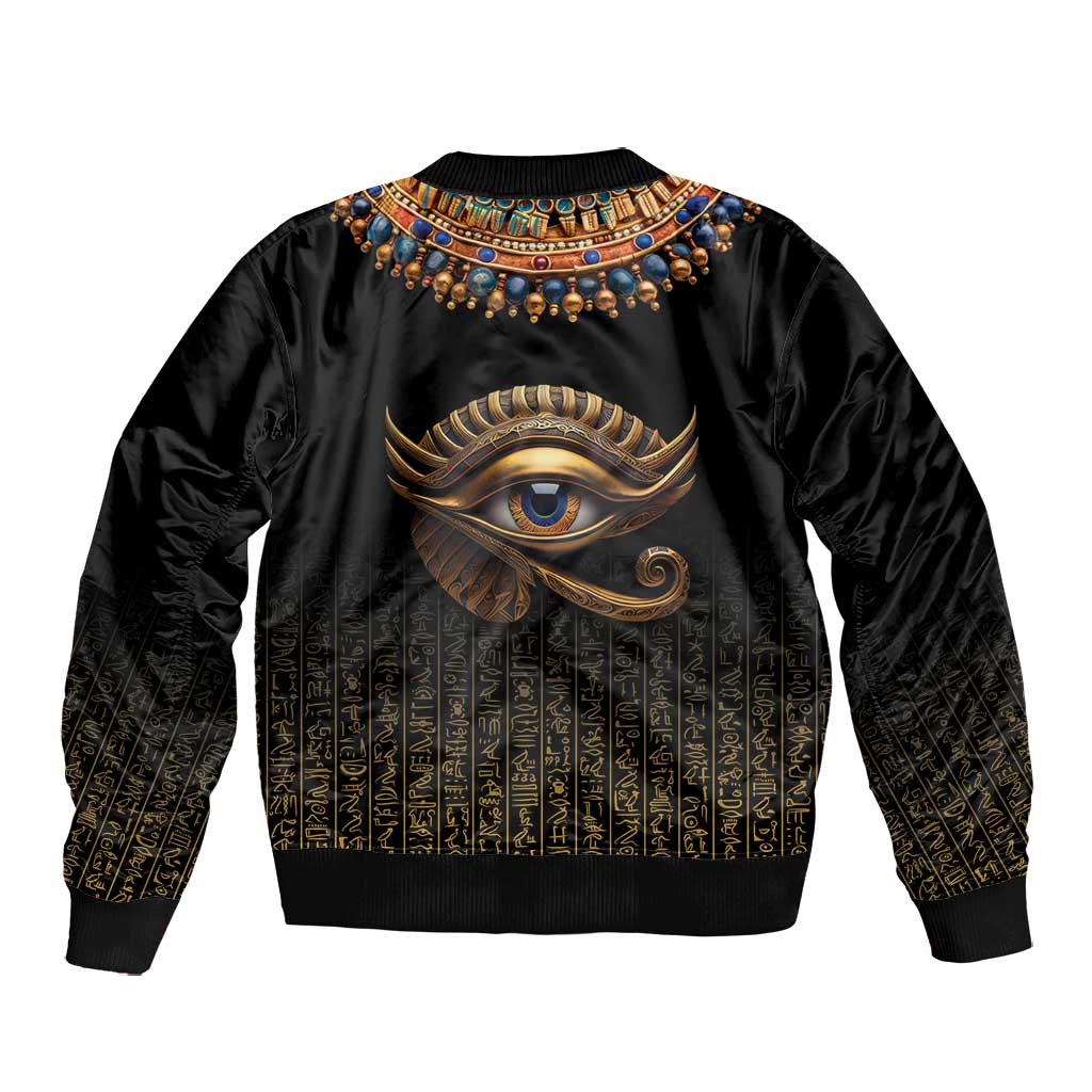 Egypt Eyes Of Horus Bomber Jacket with Egyptian Hieroglyphs