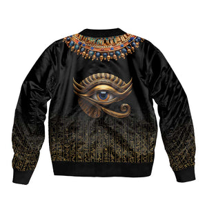 Egypt Eyes Of Horus Bomber Jacket with Egyptian Hieroglyphs