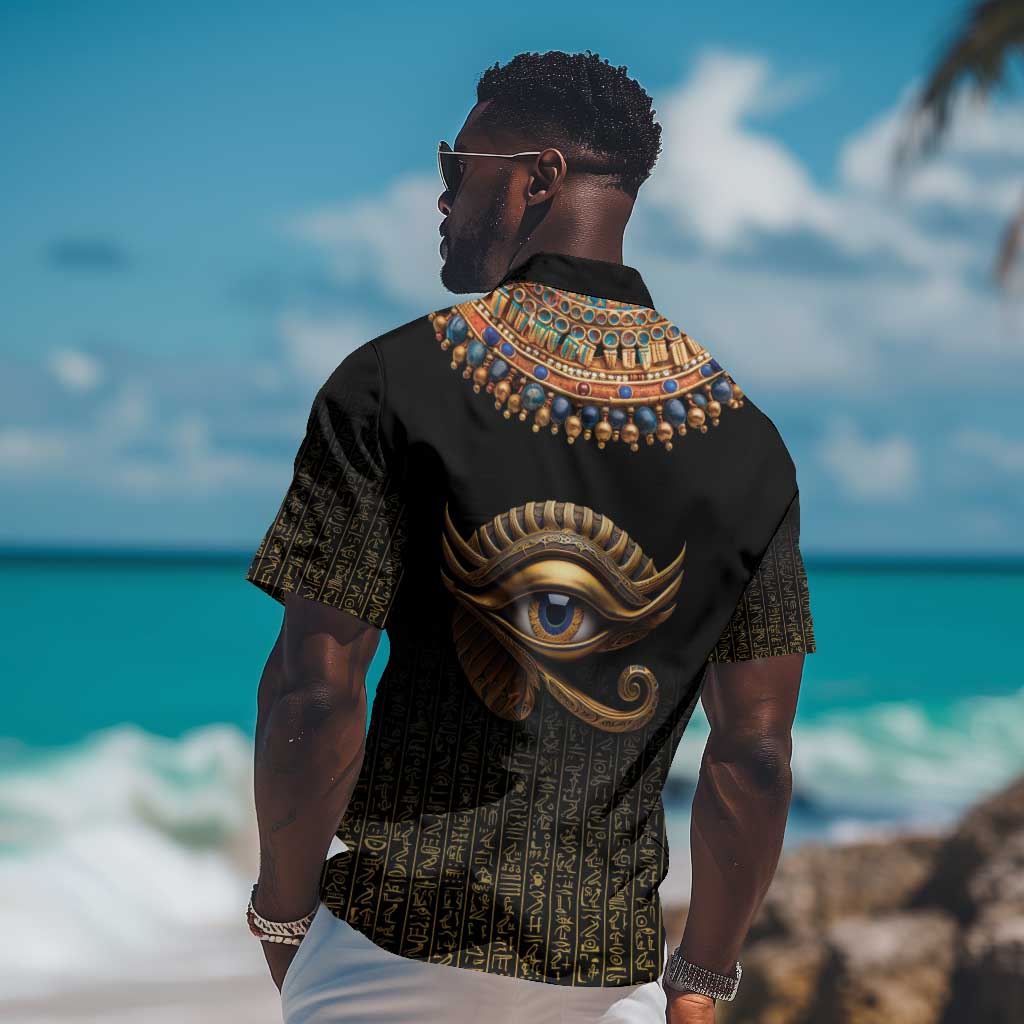 Egypt Eyes Of Horus Hawaiian Shirt with Egyptian Hieroglyphs