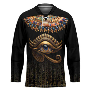 Egypt Eyes Of Horus Hockey Jersey with Egyptian Hieroglyphs