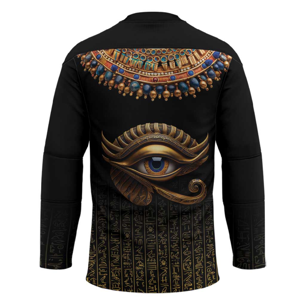 Egypt Eyes Of Horus Hockey Jersey with Egyptian Hieroglyphs