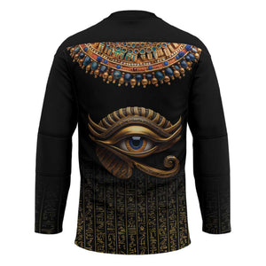 Egypt Eyes Of Horus Hockey Jersey with Egyptian Hieroglyphs
