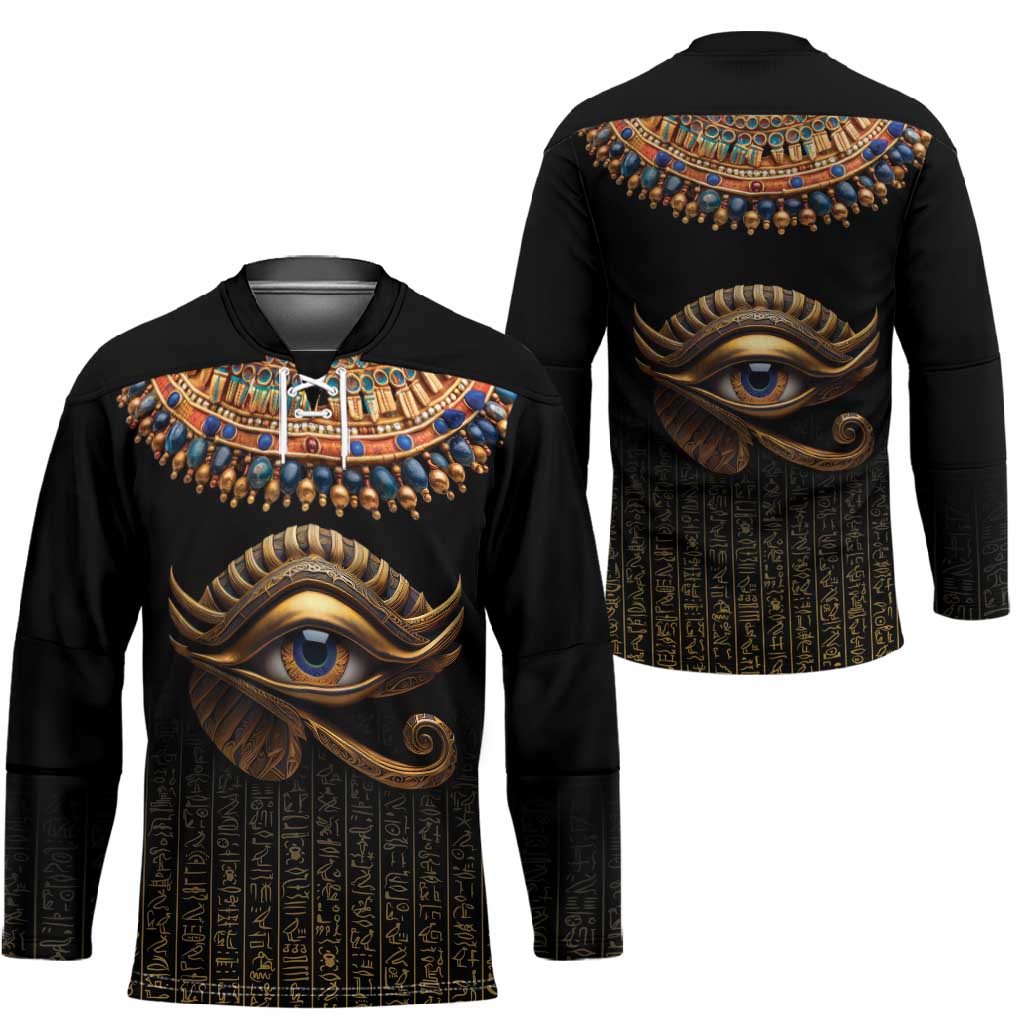 Egypt Eyes Of Horus Hockey Jersey with Egyptian Hieroglyphs