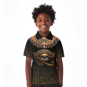 Egypt Eyes Of Horus Kid Polo Shirt with Egyptian Hieroglyphs