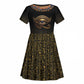 Egypt Eyes Of Horus Kid Short Sleeve Dress with Egyptian Hieroglyphs