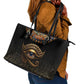 Egypt Eyes Of Horus Leather Tote Bag with Egyptian Hieroglyphs