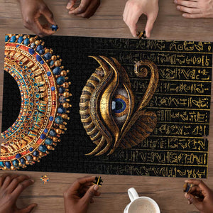 Egypt Eyes Of Horus Puzzle with Egyptian Hieroglyphs