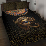 Egypt Eyes Of Horus Quilt Bed Set with Egyptian Hieroglyphs