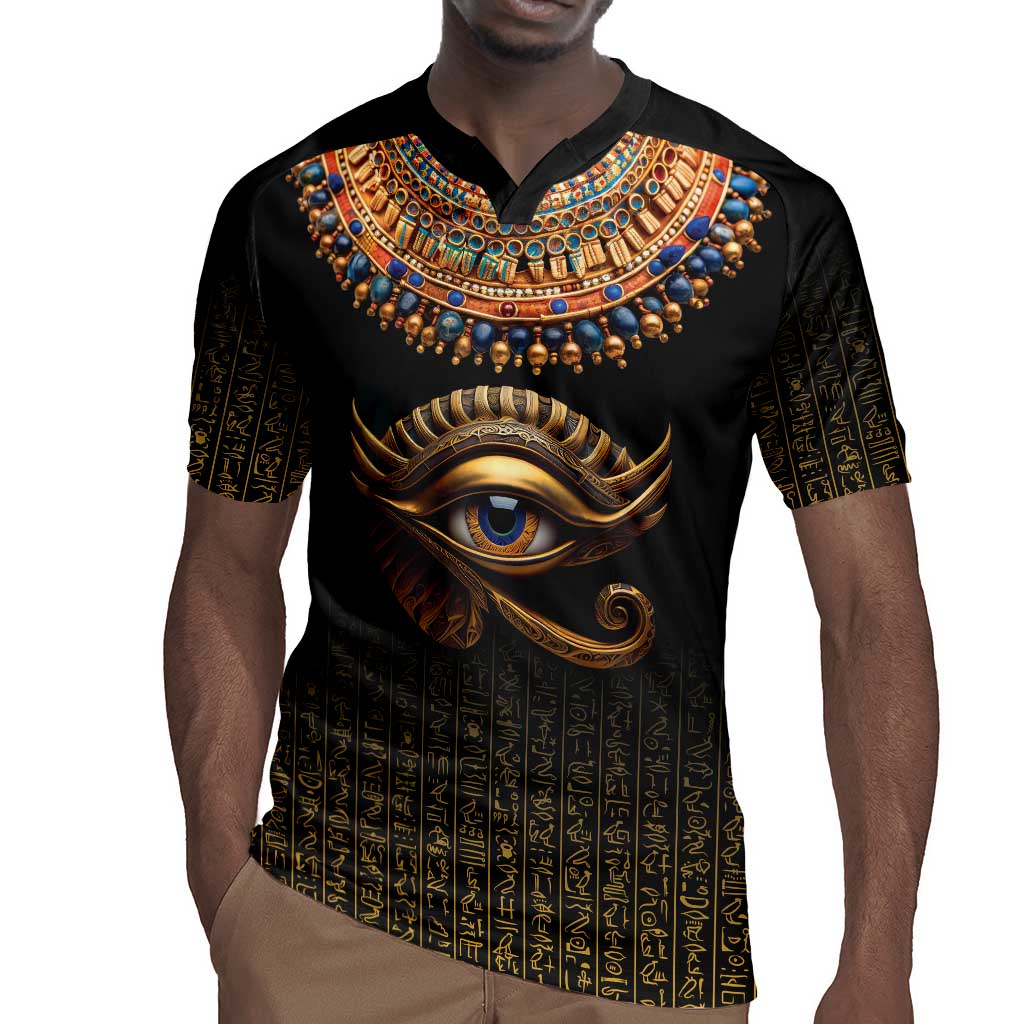 Egypt Eyes Of Horus Rugby Jersey with Egyptian Hieroglyphs