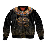 Egypt Eyes Of Horus Sleeve Zip Bomber Jacket with Egyptian Hieroglyphs