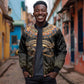 Egypt Eyes Of Horus Sleeve Zip Bomber Jacket with Egyptian Hieroglyphs
