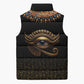 Egypt Eyes Of Horus Sleeveless Puffer Jacket with Egyptian Hieroglyphs
