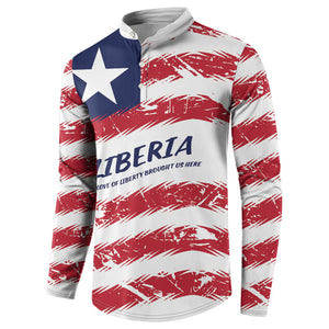 Personalized Liberia Lone Star Flag Button Sweatshirt