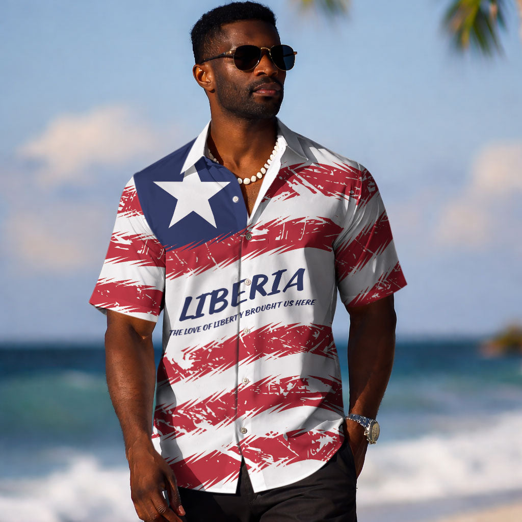 Personalized Liberia Lone Star Flag Hawaiian Shirt