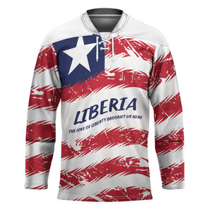 Personalized Liberia Lone Star Flag Hockey Jersey