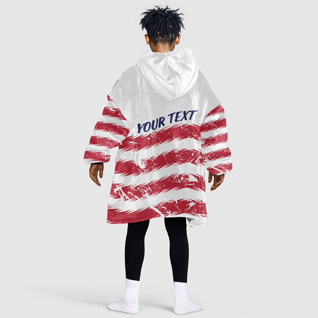 Personalized Liberia Lone Star Flag Kid Wearable Blanket Hoodie