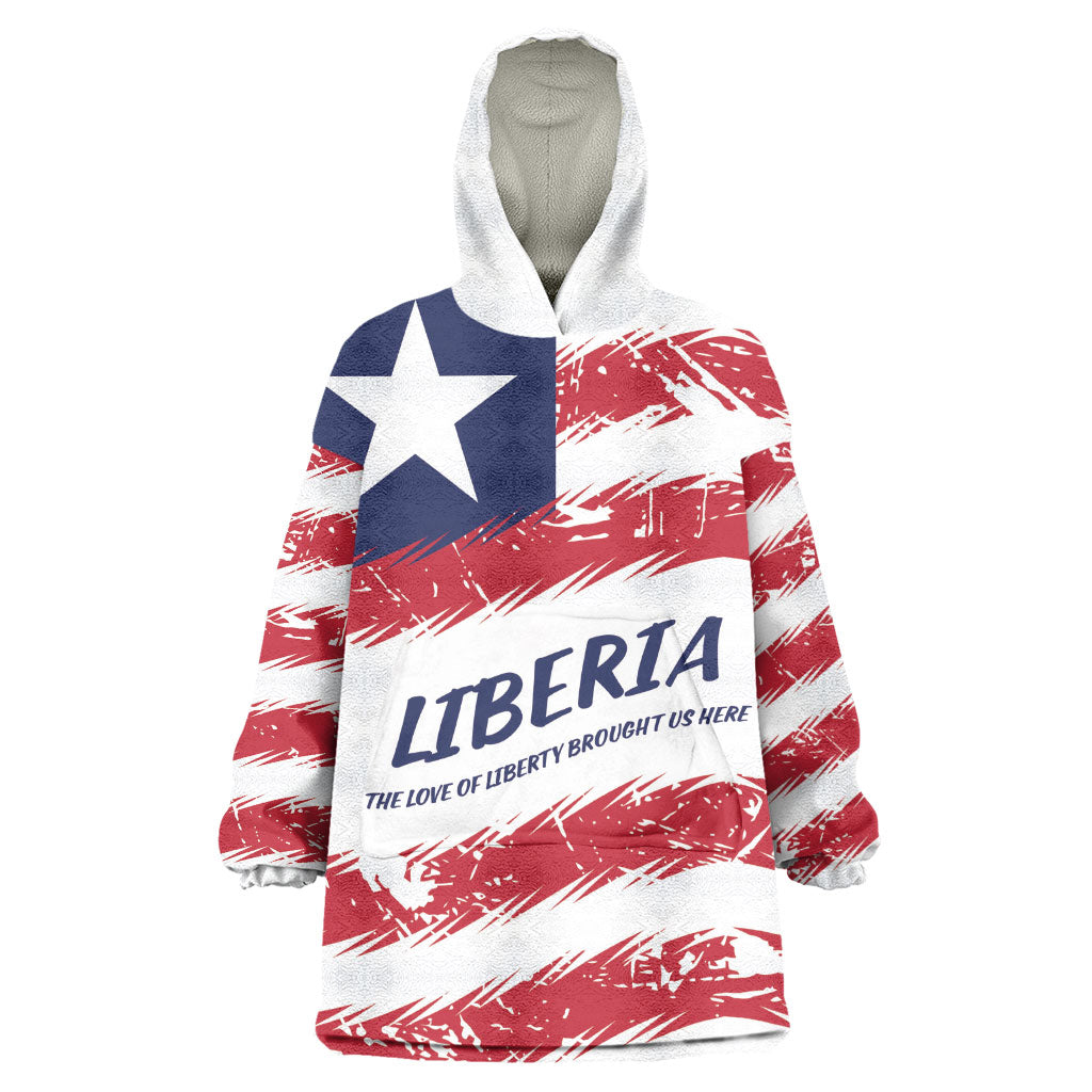 Personalized Liberia Lone Star Flag Kid Wearable Blanket Hoodie