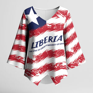 Personalized Liberia Lone Star Flag Kimono Sleeve Blouse