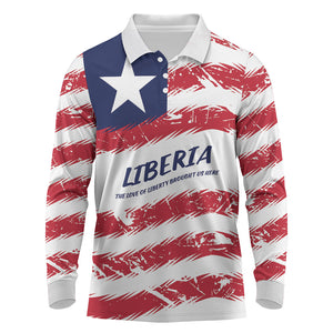 Personalized Liberia Lone Star Flag Long Sleeve Polo Shirt