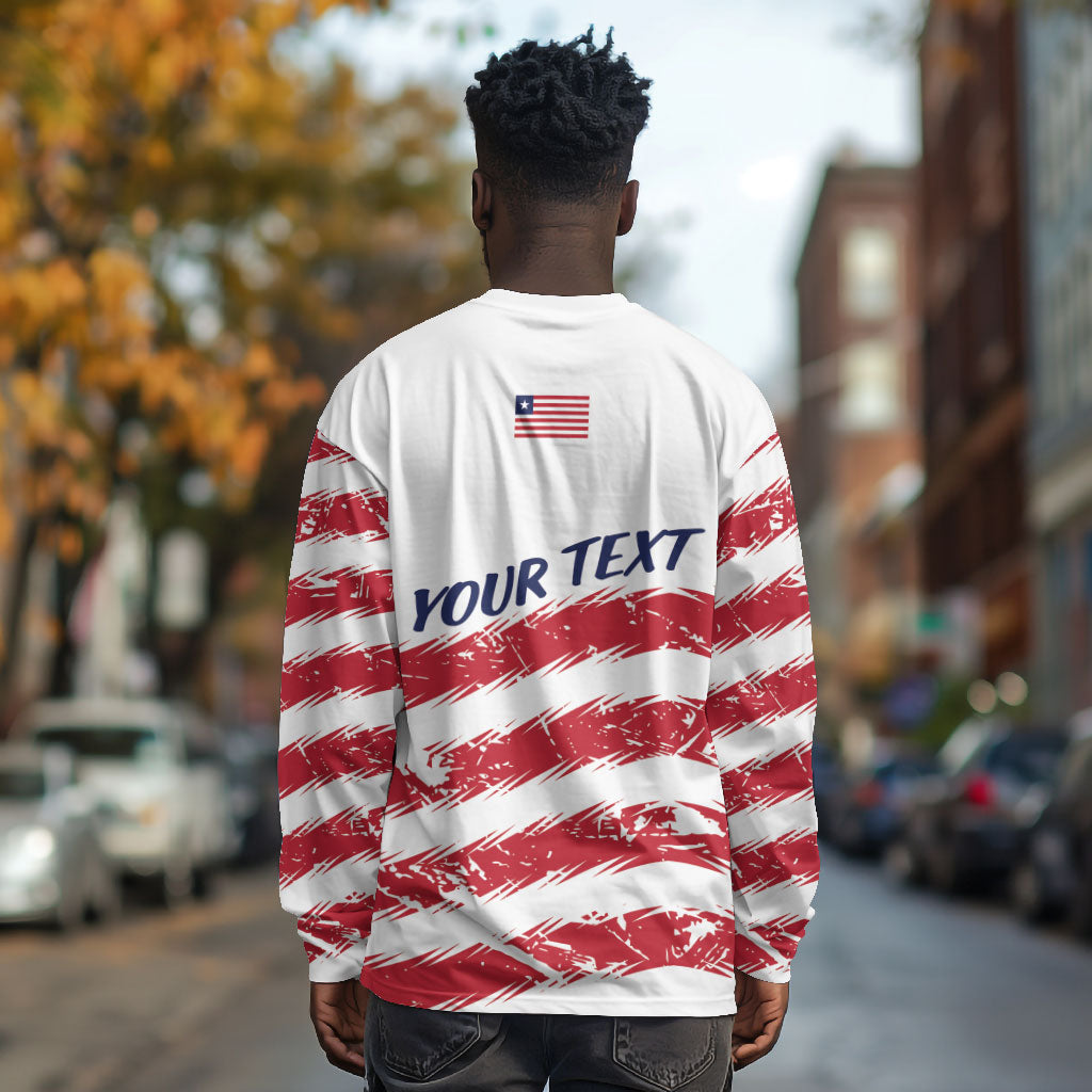 Personalized Liberia Lone Star Flag Long Sleeve Shirt