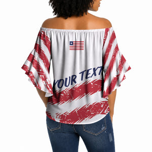 Personalized Liberia Lone Star Flag Off Shoulder Wrap Waist Top