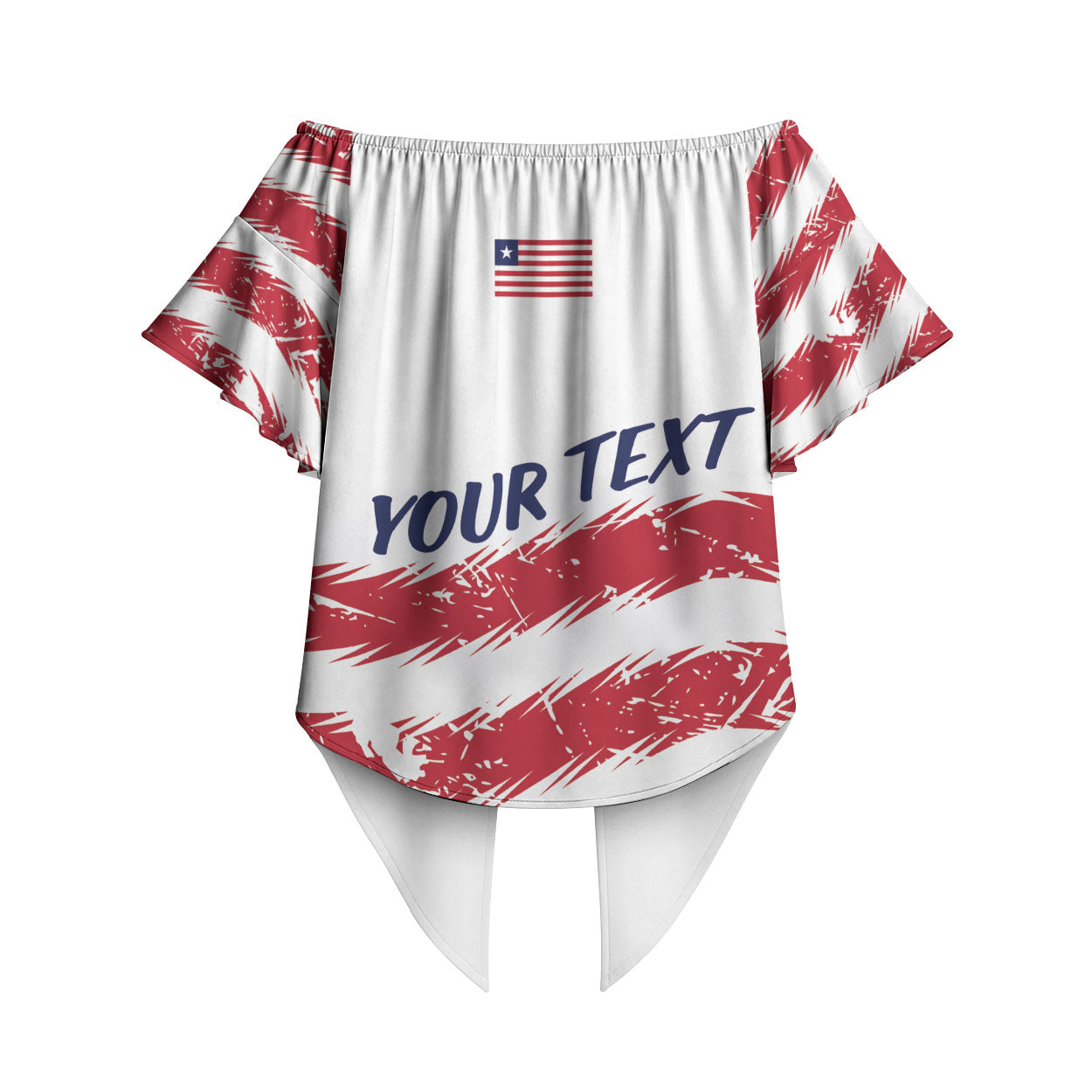 Personalized Liberia Lone Star Flag Off Shoulder Wrap Waist Top