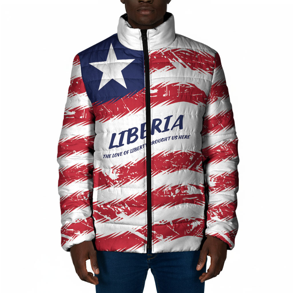 Personalized Liberia Lone Star Flag Padded Jacket