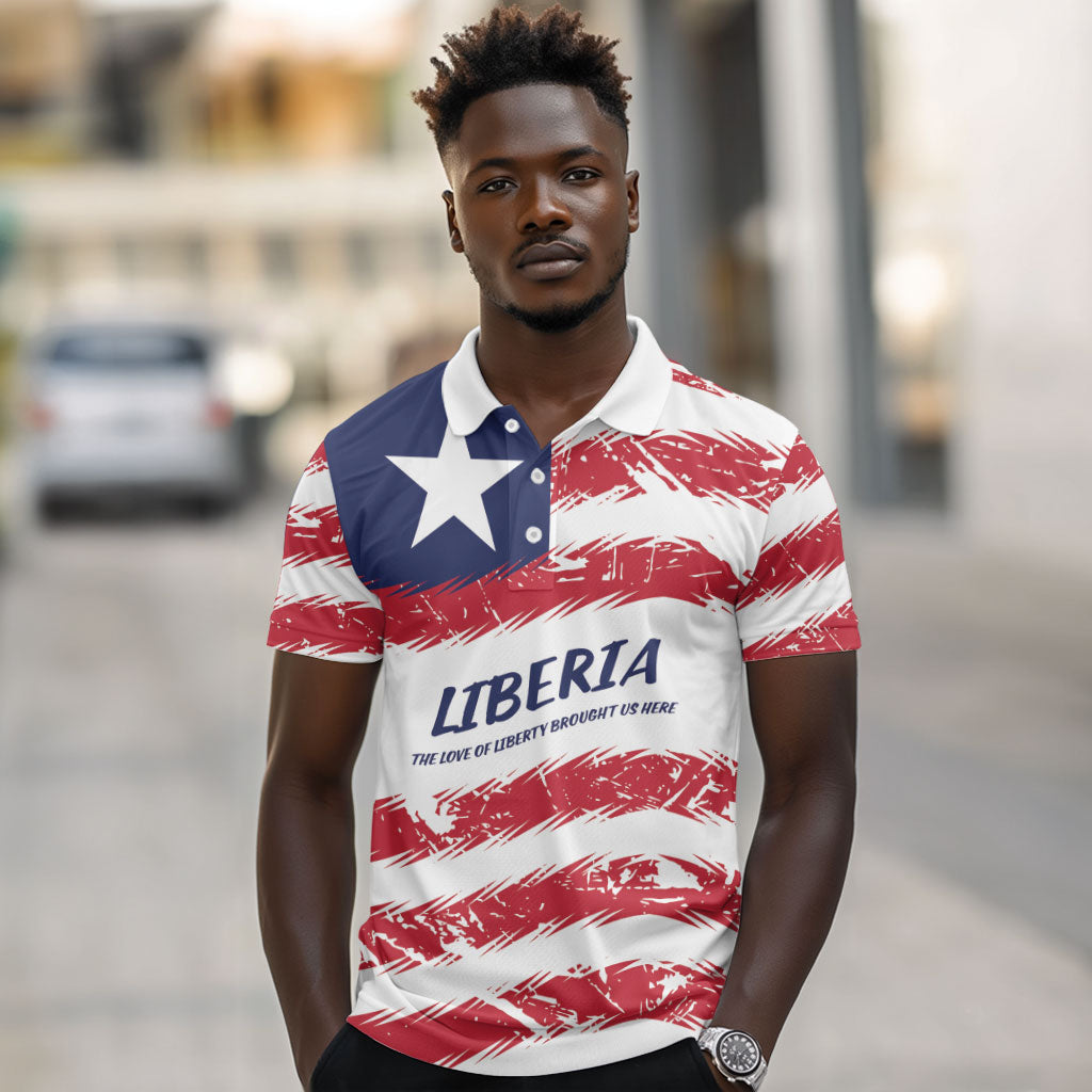 Personalized Liberia Lone Star Flag Polo Shirt