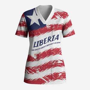 Personalized Liberia Lone Star Flag Scrub Top