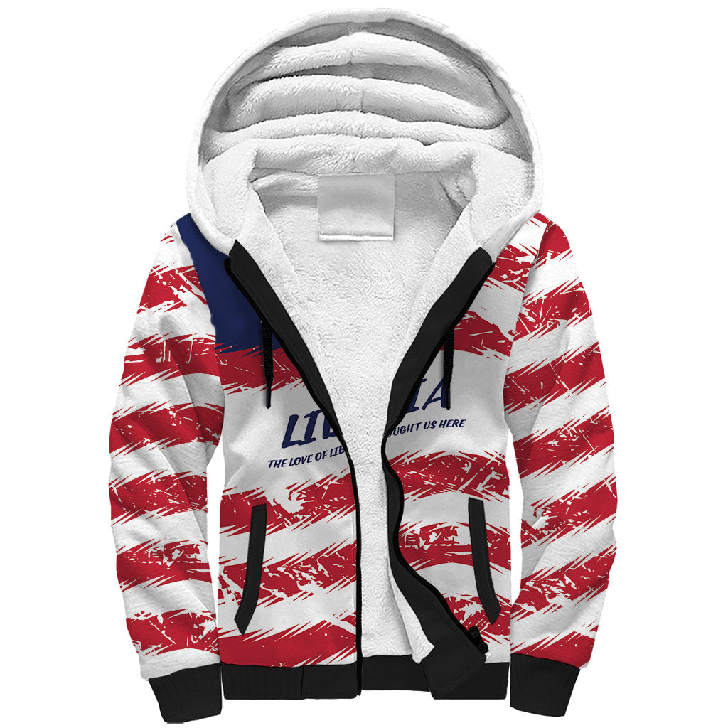 Personalized Liberia Lone Star Flag Sherpa Hoodie