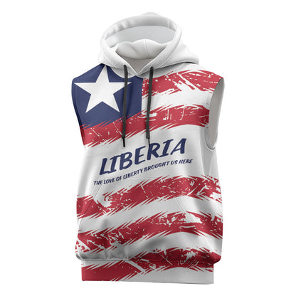 Personalized Liberia Lone Star Flag Sleeveless Hoodie