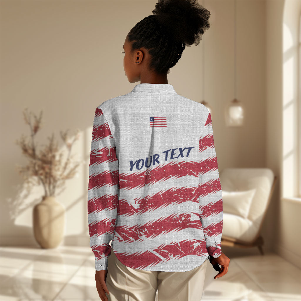 Personalized Liberia Lone Star Flag Women Casual Shirt