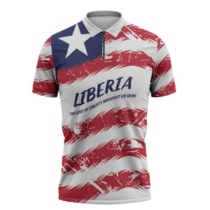 Personalized Liberia Lone Star Flag Zipper Polo Shirt